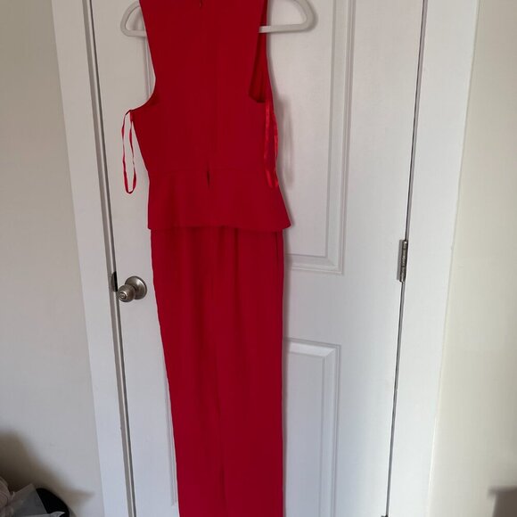 Red Peplum Jumpsuit from BCBG Cerys - Picture 2 of 6
